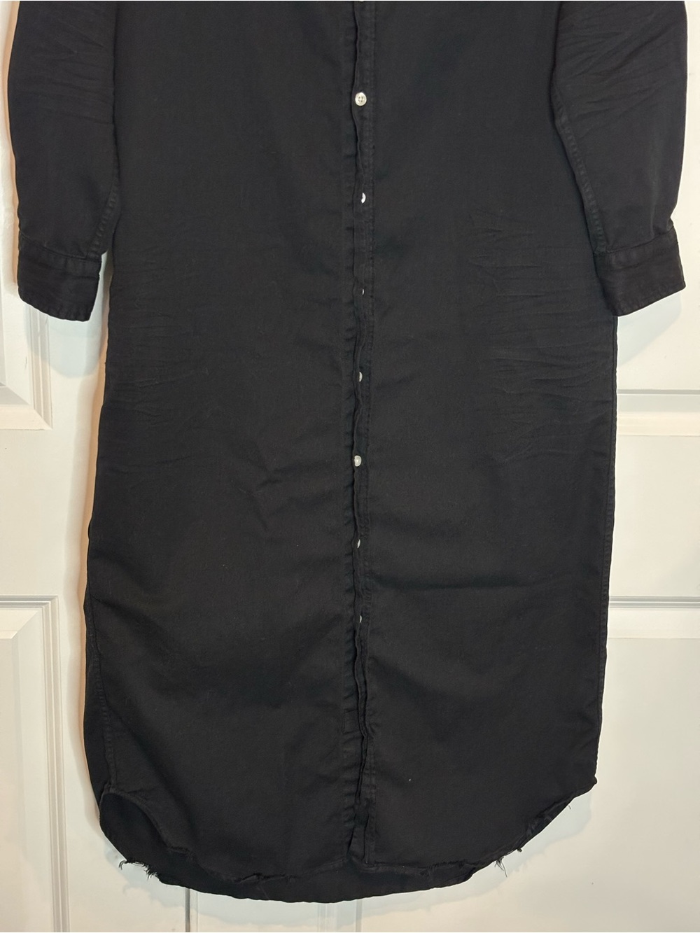 Frank & Eileen Rory Long Sleeve Maxi Shirt Dress Black S - Picture 3 of 10